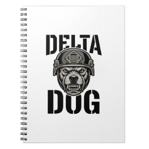 Cuaderno Casco de Bulldog Delta Dog Diseño de Grabado Vinta