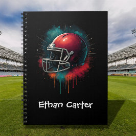 Cuaderno Casco de fútbol rojo verde Escuela