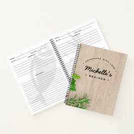 Cuaderno Casero personalizado con receta de amor Veggie de 