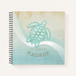 Cuaderno Caseta de playa Tortuga Náutica Aqua Blue ID623