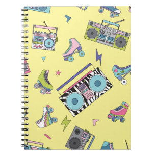 Cuaderno Casete de época, patines de rodillos: retro