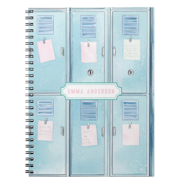 Cuaderno Casilleros azules de escuela secundaria (Frente)