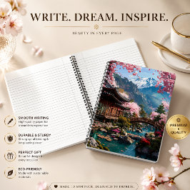 Cuaderno Casos de boda japonesa elegante de flor de cerezo 