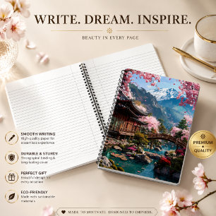 Cuaderno Casos de boda japonesa elegante de flor de cerezo