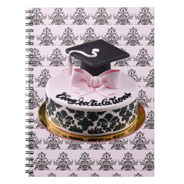 Cuaderno Casquillo de la graduación de la enhorabuena y (Frente)