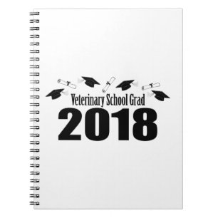 Cuaderno Casquillos y diplomas (negro del graduado 2018 de
