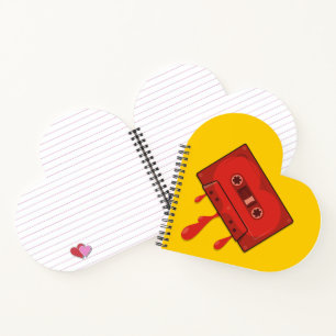 Cuaderno Cassette del corazón rojo
