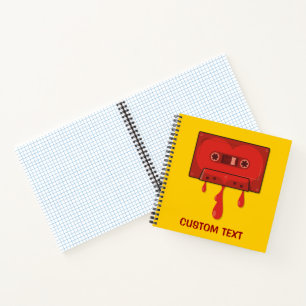 Cuaderno Cassette del corazón rojo