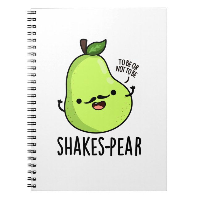 Cuaderno Castigo divertido de pera de frutas de Shakes-pear (Frente)