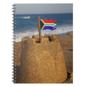 Cuaderno Castillo de arena con bandera de Sudáfrica, Umhlan