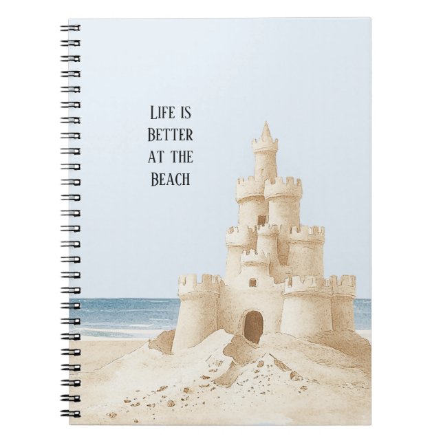 Cuaderno Castillo de Arena Playa Océano (Frente)
