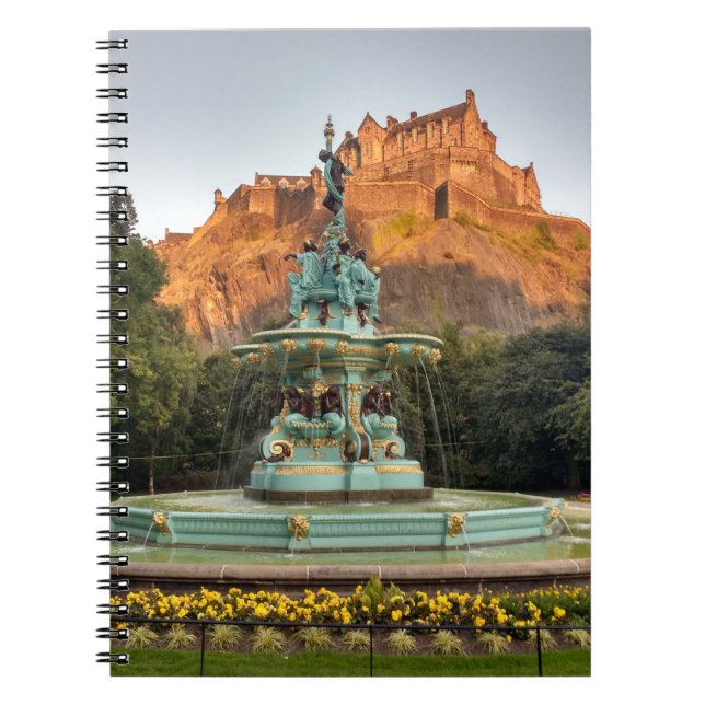 Cuaderno Castillo de Edimburgo Fuente Princes Street Garden (Frente)