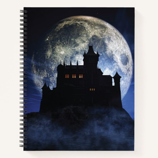Cuaderno castillo de fantasía durante la noche (Anverso)