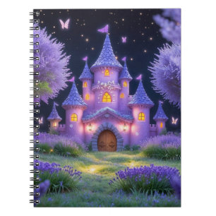 Cuaderno Castillo de hadas del bosque de lavanda oculto
