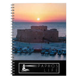 Cuaderno Castillo de Paphos al atardecer, vista de drones
