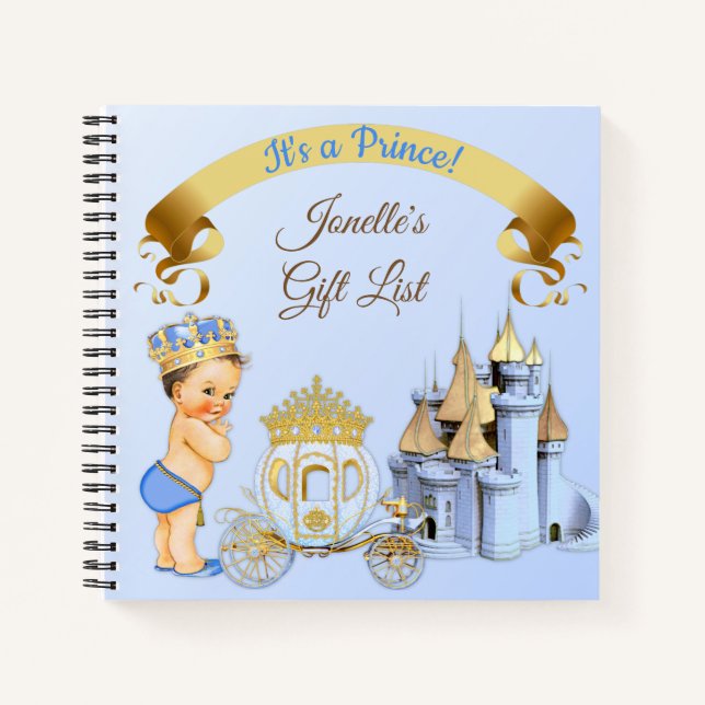 Cuaderno Castillo del Príncipe Real Carrito Azul Oro Azul (Anverso)