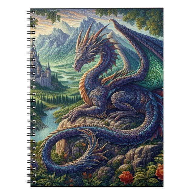 Cuaderno Castillo Dragón medieval colorido (Frente)