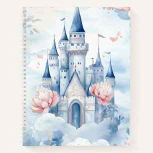 Cuaderno Castillo Encantado en Nubes Floral Pastel Cuento d