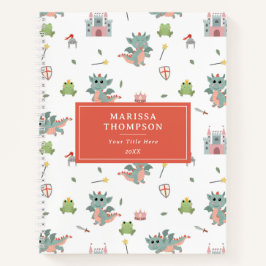 Cuaderno Castillo Medieval Cuento de Hadas Caballeros Drago