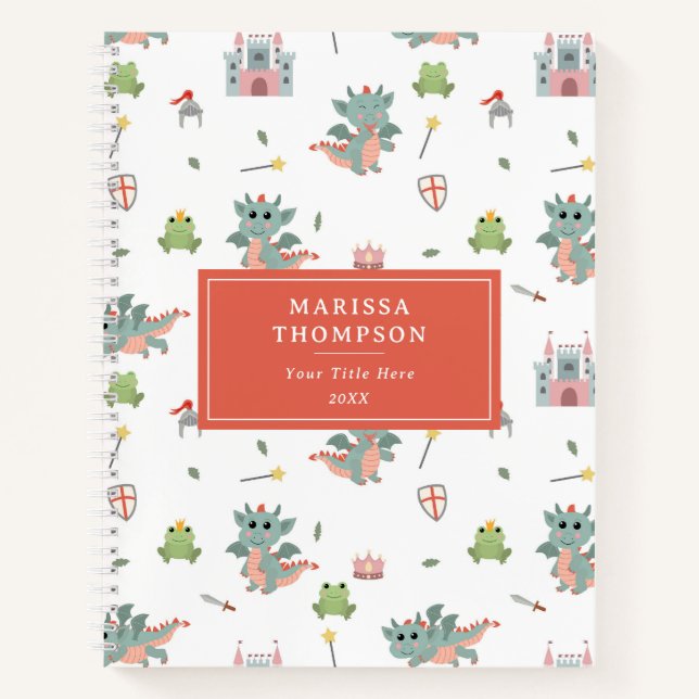 Cuaderno Castillo Medieval Cuento de Hadas Caballeros Drago (Anverso)