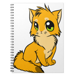 Cuaderno Cat Anime Cute Kitten Figura Line Art