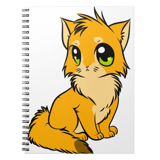 Cuaderno Cat Anime Cute Kitten Figura Line Art (Frente)