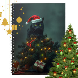 Cuaderno Cat-astrophe Christmas Holiday Chaos Funny Cat