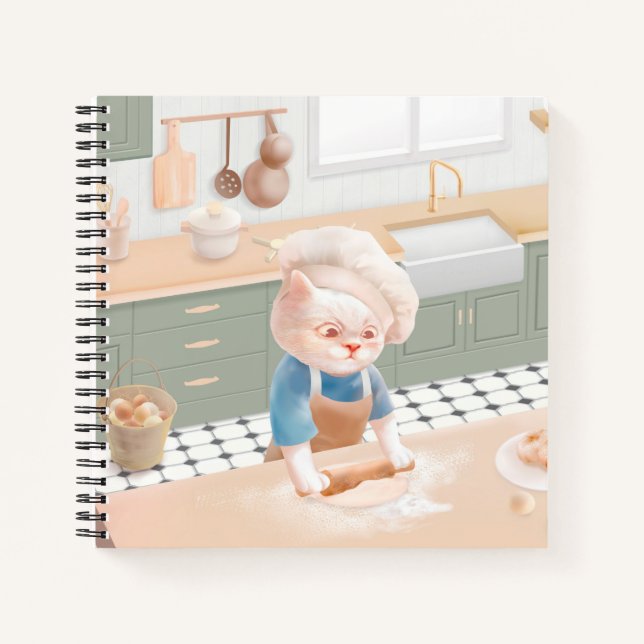 Cuaderno Cat Baker Baby - Acogedor Kneading (Anverso)