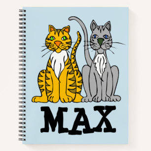 CUADERNO CAT CATS PORTÁTIL ESPIRAL DE NOMBRE PERSONALIZADO