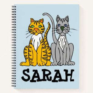 CUADERNO CAT CATS PORTÁTIL ESPIRAL DE NOMBRE PERSONALIZADO 