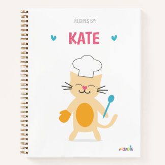 Cuaderno Cat Chef Personalized Kids Recipe
