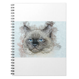 Cuaderno Cat Feline Kitten Mascota Head Rag Doll Cat Cute