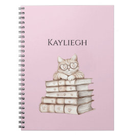 Cuaderno Cat Heart Glasses Books