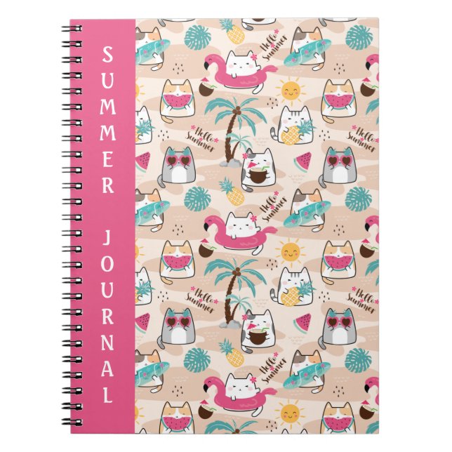 Cuaderno Cat Hello Summer Beach Kitty Vacaciones (Frente)