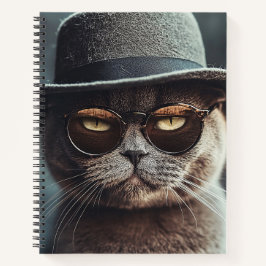 Cuaderno Cat in Hat and Glasses Notebook