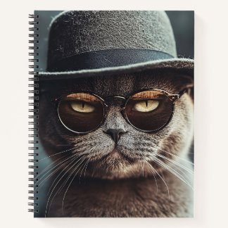 Cuaderno Cat in Hat and Glasses Notebook