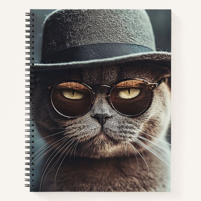 Cuaderno Cat in Hat and Glasses Notebook (Anverso)