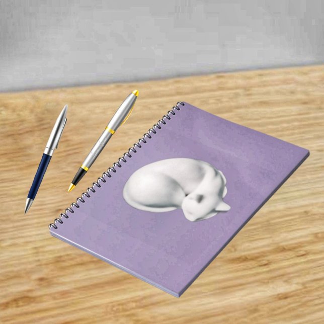 Cuaderno Cat In Repose-3 (An unusual, yet lovely, design for a spiral notebook!)