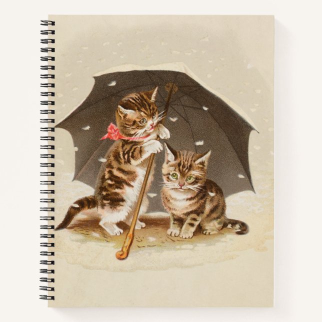 Cuaderno Cat Kitten kitty bonito vintage antiguo lindo (Anverso)