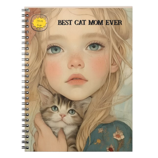 Cuaderno Cat lover Mom Photo  orange (Frente)