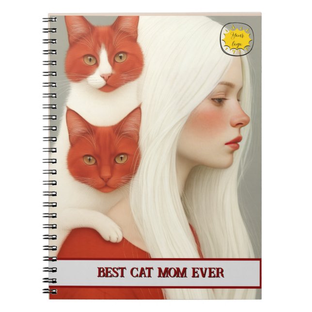 Cuaderno Cat lover Mom Photo  orange (Frente)