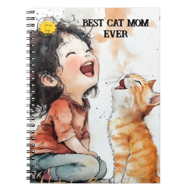 Cuaderno Cat lover Mom Photo  orange (Frente)