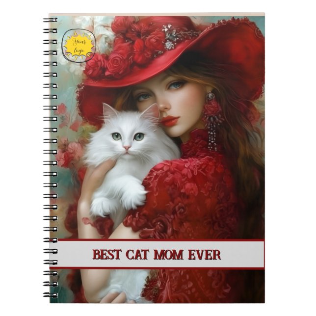 Cuaderno Cat lover Mom Photo  orange (Frente)