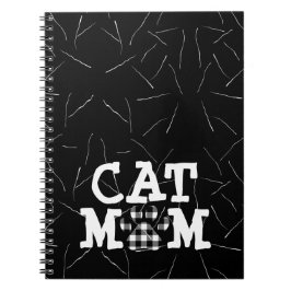 Cuaderno Cat Mom Pawprint con hemisferias de gato