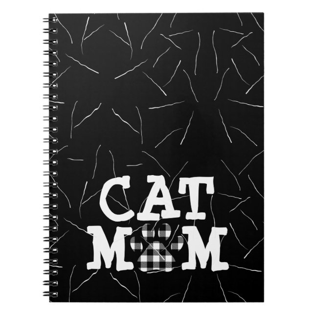 Cuaderno Cat Mom Pawprint con hemisferias de gato (Frente)