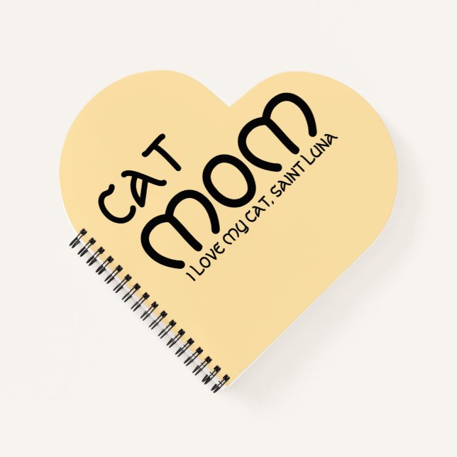 Cuaderno Cat Mom Pet Friends BFF Custom Black Script Beige (Anverso)