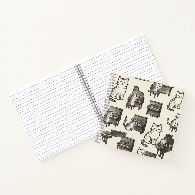 Cuaderno Cat on the Piano Notebook (Interior)