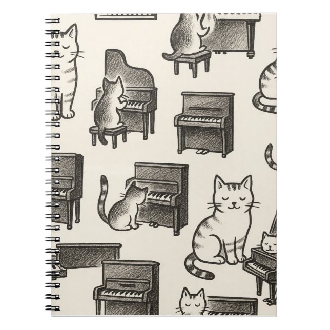 Cuaderno Cat on the Piano photo Notebook (Frente)