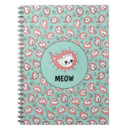 Cuaderno Cat Paisley - Coral y menta