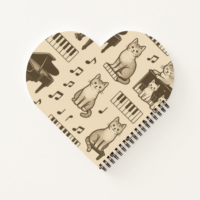 Cuaderno Cat Planner on a Faded Piano (Reverso)